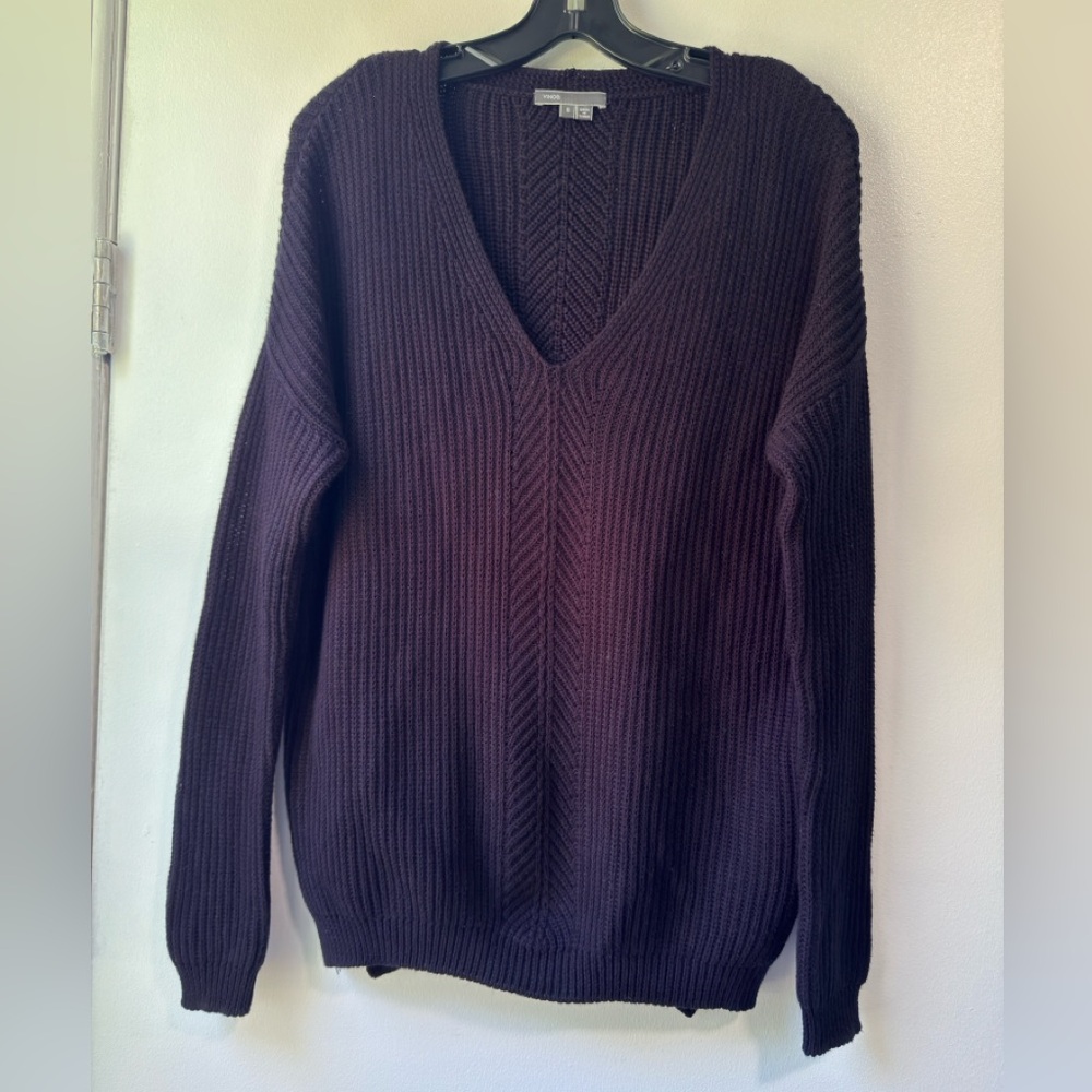 Vince Women's 100% Cotton V-Neck Sweater - Picture 1 of 13